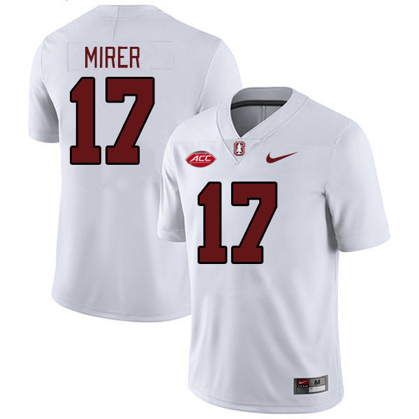 Men #17 Charlie Mirer Stanford Cardinal 2024 ACC Conference College Football Jerseys Stitched-White